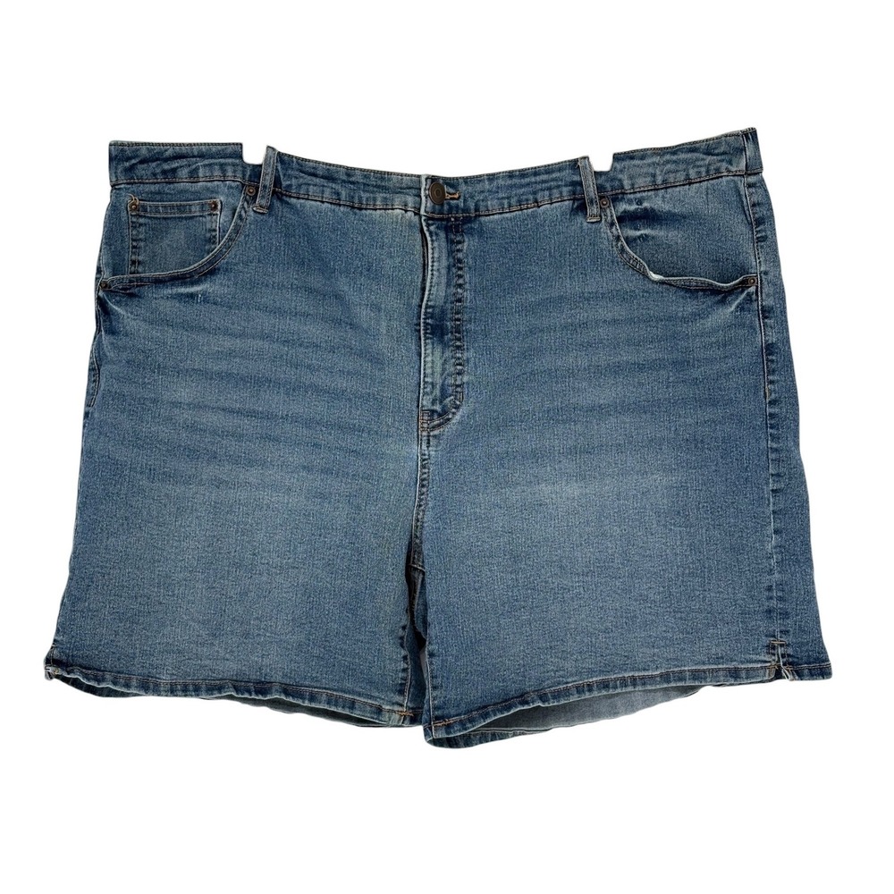 Terra & Sky Denim Shorts Medium Wash Stretch Plus Size 3X 24W-26W